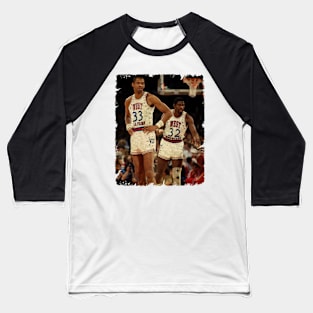 Kareem Abdul Jabbar #33 and Magic Johnson #32 Baseball T-Shirt